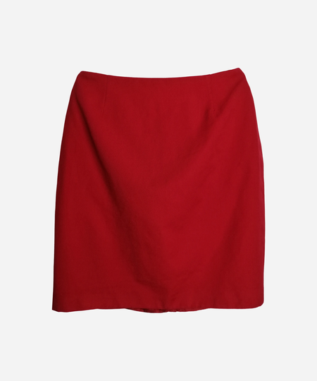 Michael Kors Vintage Womens Wool Skirt 90S Made in Italy Designer Pencil Pure New Red Straight Mini