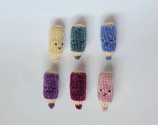 Velvet Coloring Pencil Stress Buddy Squishy, Crayon Buddy, Anxiety Toy, Fidget Toys, Desk Worry Pet, Cute Gift Idea
