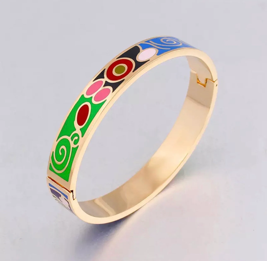 Stainless Steel Enamel Bangles, Colored Bracelets, Colorful Painted Bangles For Women, Stainless