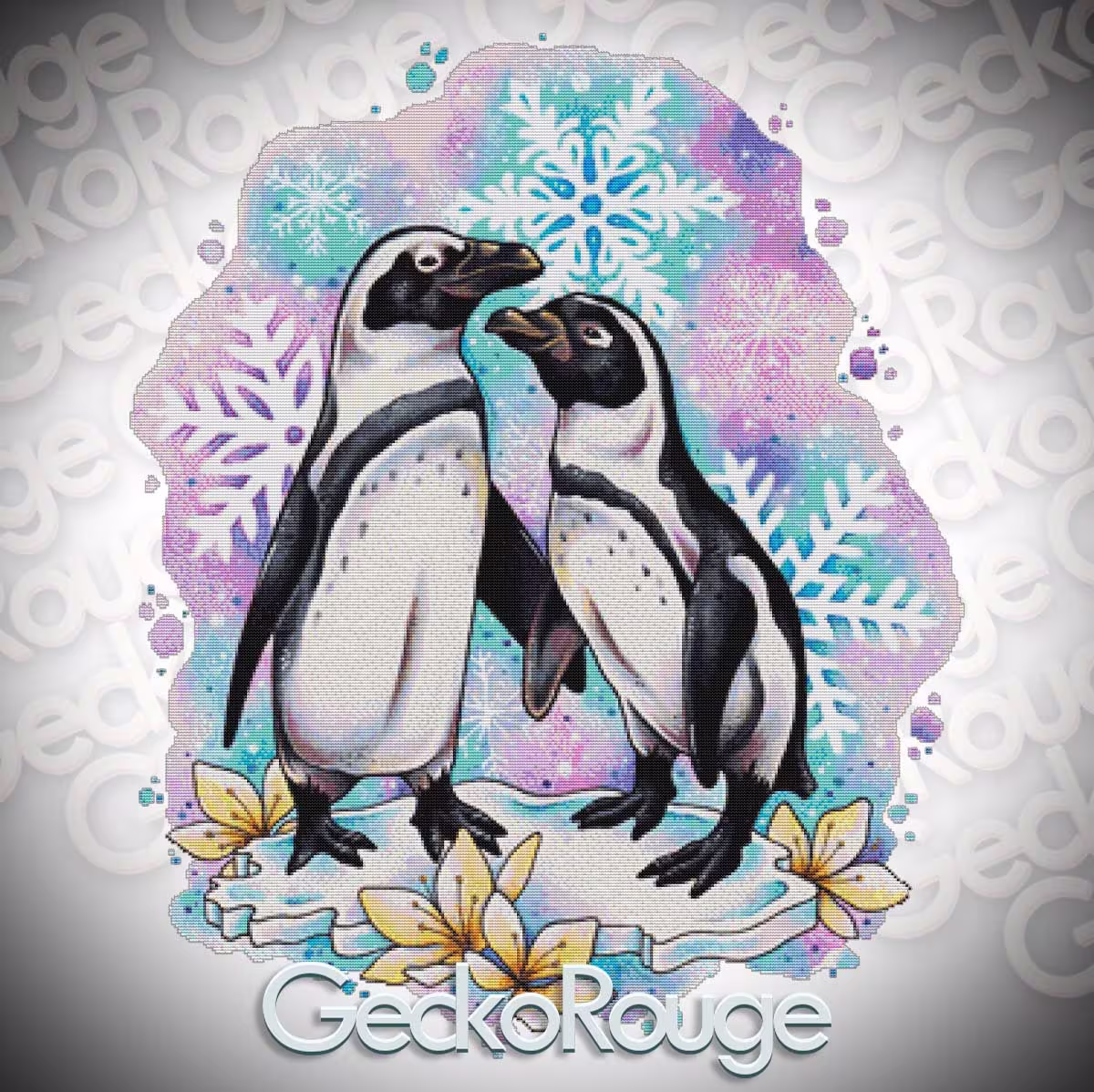 Penguins By Lorna Laine Modern Cross Stitch Art Kit