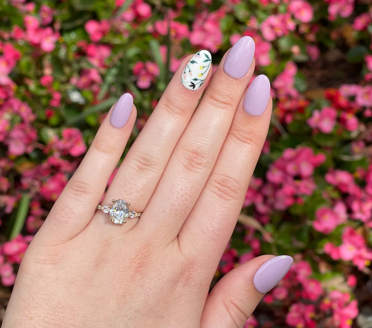 Hello Spring Hand Painted Floral Press On Gel Nails