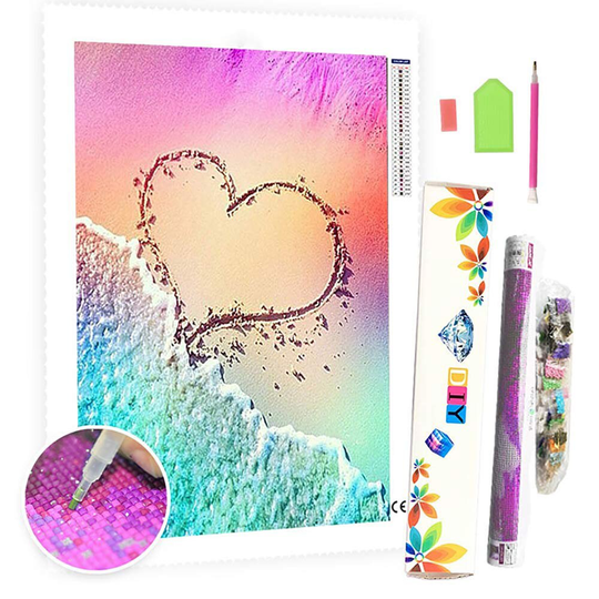 5D Diy Square Round Diamond Painting Kit Full Drill-Love Sand Waves-Diy By Number Rhinestone Pasted For Home Wall Decor