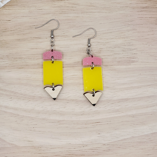 Pencil Earrings Dangles, Back To School, Gifts For Teacher, Teacher Gift Ideas