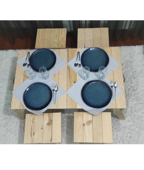 2339 H18 Inch, Wooden Table, Picnic Camp Folding Patio Boho Foldable Table