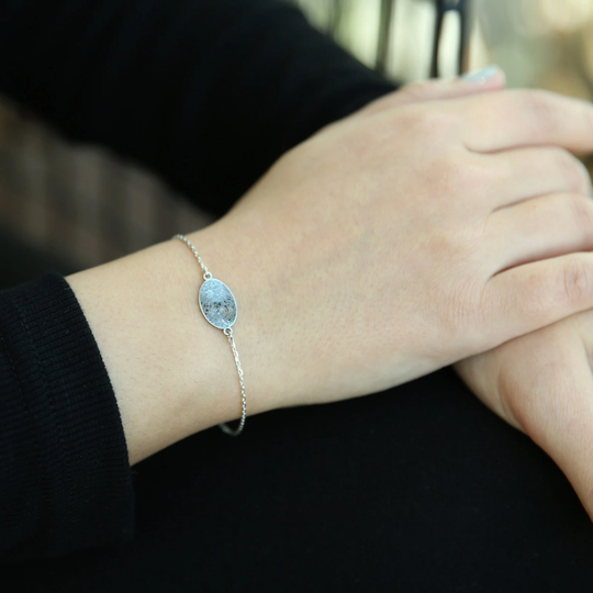 sterling Silver Fingerprint Bracelet, Gift For Her, Personalized Bracelet, Fingerprint Jewelry, Jx21