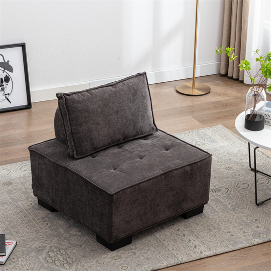 Accent Sofa Couches Living Room Sofa with Solid Wood Legs Grey