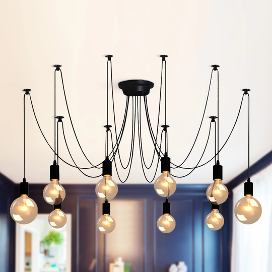 Cusp Barn Modern Industrial Clear Glass Pendant Lighting Spider Chandelier