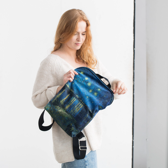 Van Gogh Canvas Art Backpack | Starry Night Over The Rhone Multiple Sizes