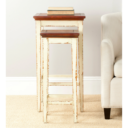 SAFAVIEH Antiqued Lynne Nesting Tables (Set of 2) - 0