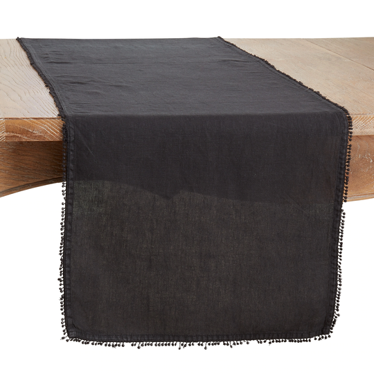 Table Runner With Pom Pom Design