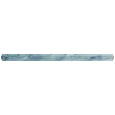12" x 0.8" Polished Marble Pencil Liner Tile Trim in Gray
