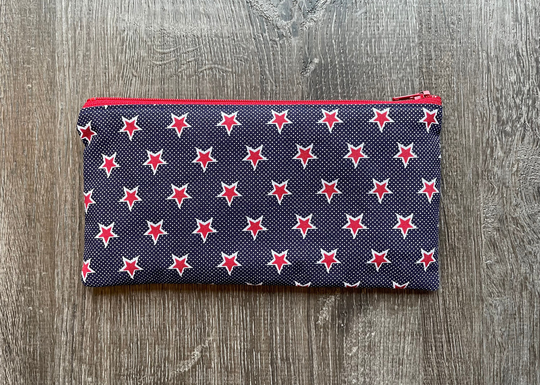 stars & Dots Midsize Zipper Pouch, Pencil Thank You Gift, Makeup Accessory Bag