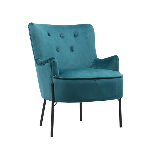 Porthos Home Vico Accent Chair, Tufted Fabric Upholstery, Metal Legs
