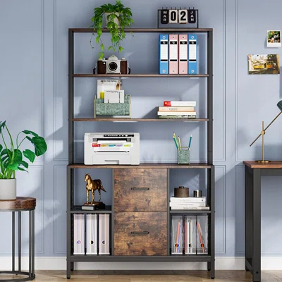 Burgan 66.93" H x 39.37" W Iron Etagere Bookcase