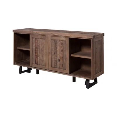 Indelicato Wood and Metal Wine Holder Sideboard