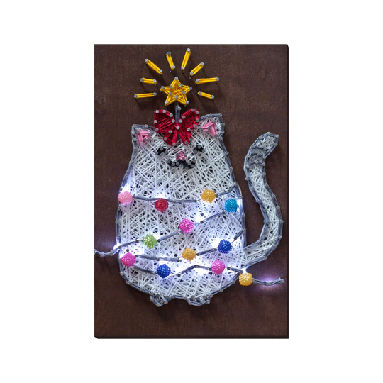 string Art Creative Diy Kit "Nice Kitty" 7.5"x11.4"/19.0x29.0 cm, Wall Decor, Abris A03