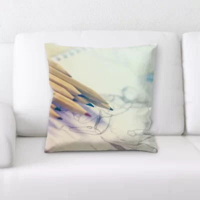 Wray Pencil Drawing Throw Pillow