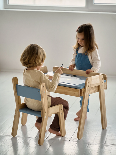 Kids Desk & Chairs, Gifts For Kids, Kids Furniture, Montessori Bedroom Furniture Toddler Wooden Table Chairs