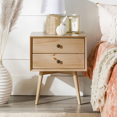 Gertz 2 - Drawer Solid Wood Nightstand