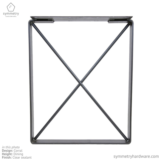 The "Corral' Solid Steel Table Leg - Dining Height/Bar Height Square Shaped Sold Individually Qty 1 Leg