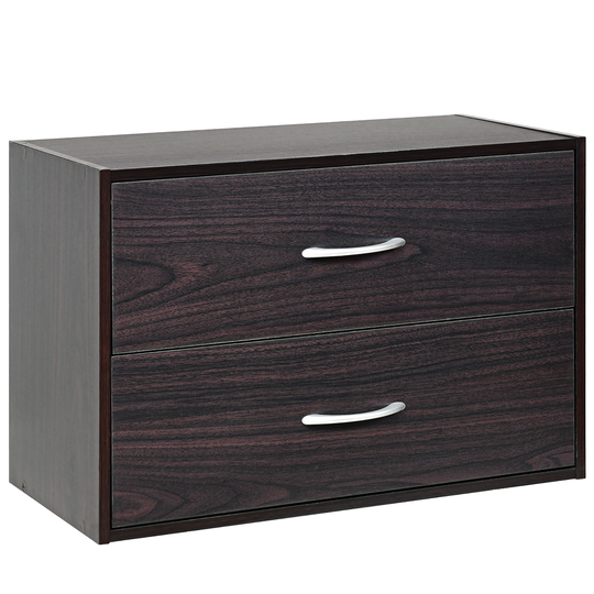 Costway 2-Drawer Stackable Organizer Horizontal Storage Cabinet