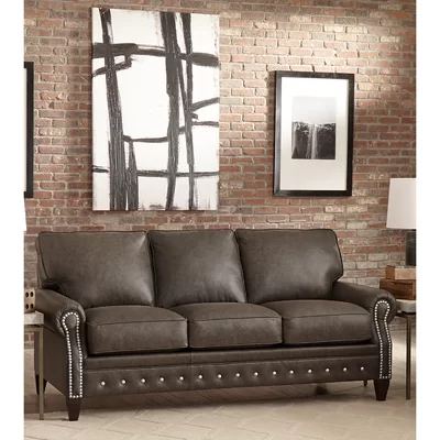 Payne 80" Genuine Leather Rolled Arm Sofa