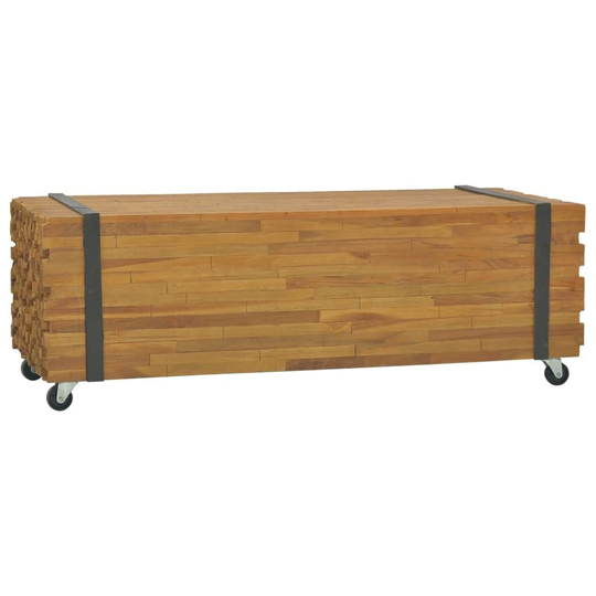 vidaXL Coffee Table 43.3"x17.7"x15" Solid Teak Wood