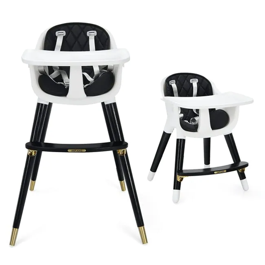 3-In-1 Adjustable Baby High Chair with Soft Seat Cushion for Toddlers - 23" x 21" x 33"(L x W x H)