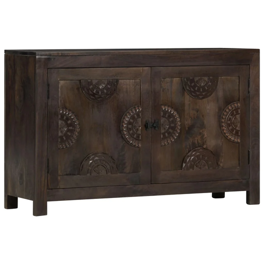 Sideboard with Carved Design 43.3"x13.8"x27.6" Solid Mango Wood