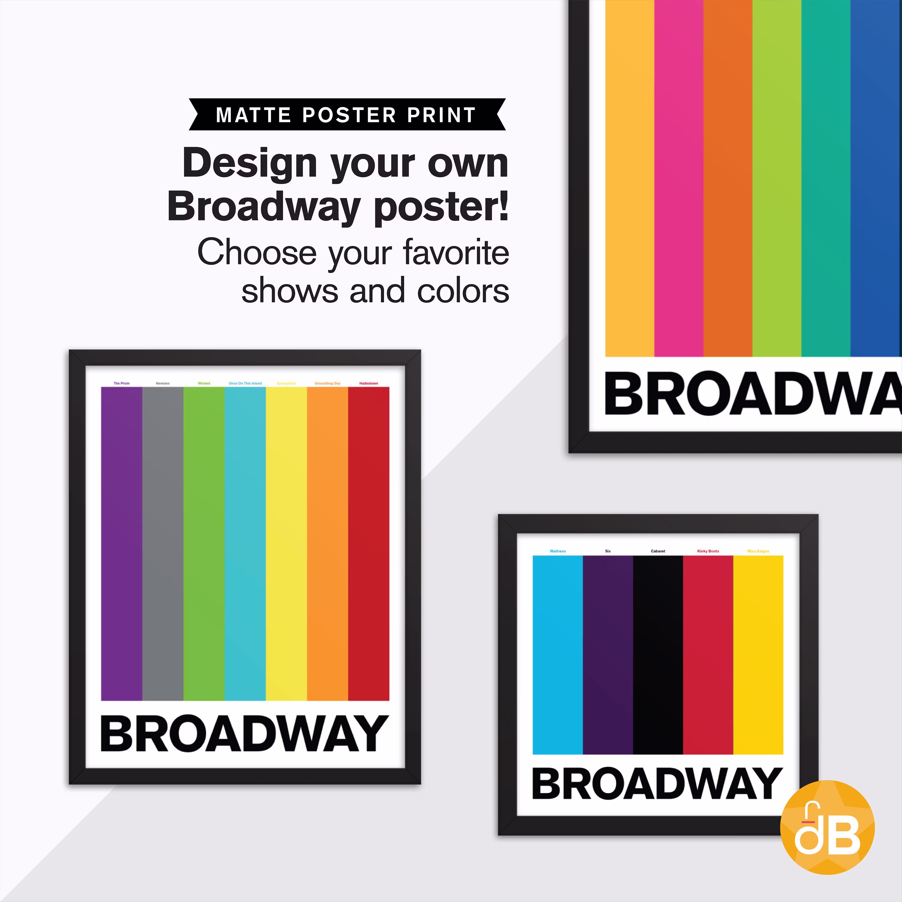 Custom Broadway Poster, Color Swatches, Musical Theatre, Design, Broadway Show, Wall Art Print, 8x10, 12x12, 12x16, 12x18, 18x24, 24x36