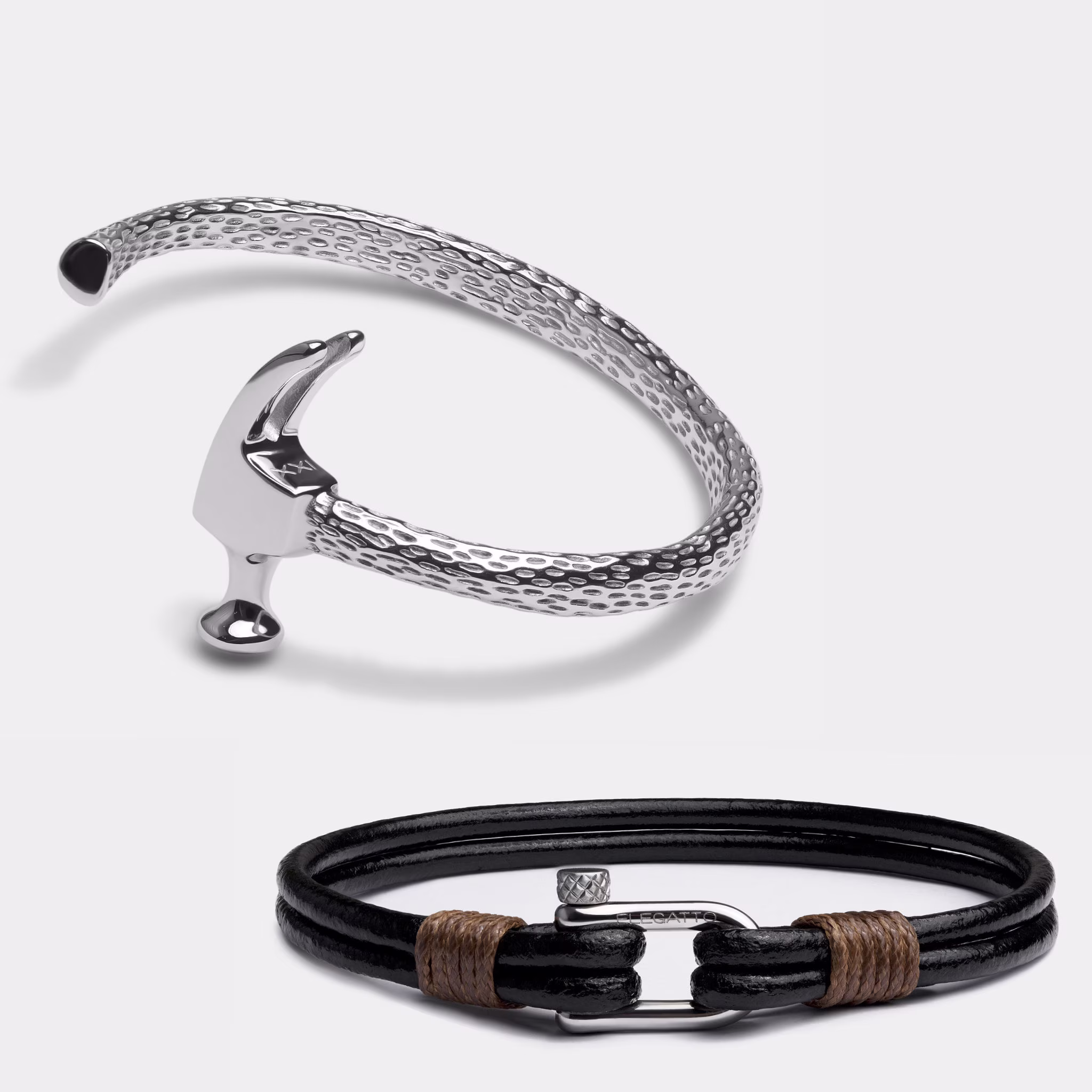 Leather Bracelet For Men, Mens Cuff Bracelet, Luxury Men Set, Boyfriend, Him, Set