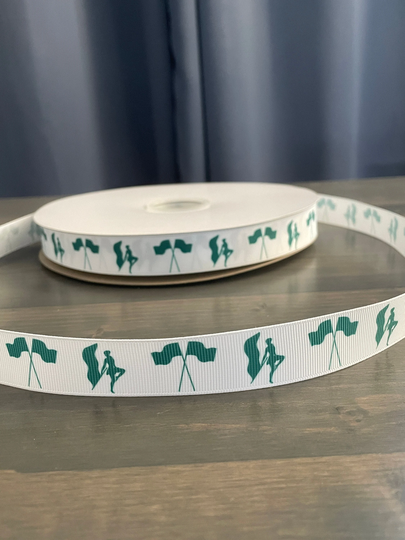 Color Guard Ribbon in Hunter Green, 7/8" Grosgrain Ribbon, Gift