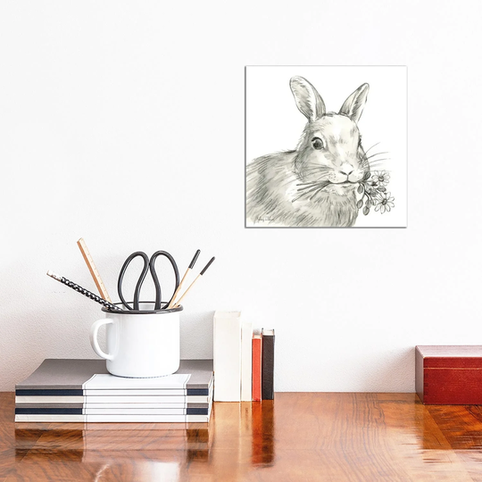 iCanvas "Watercolor Pencil Farm V-Rabbit" by Kelsey Wilson Canvas Print
