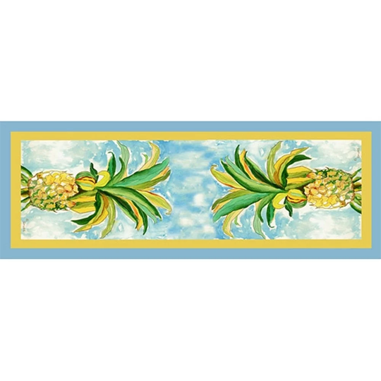 Betsy Drake Multicolor 13-inch x 54-inch Pineapple Table Runner