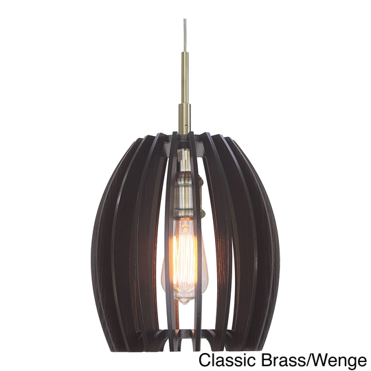 Canopy 1-light Crescendo Wood Slat Pendant