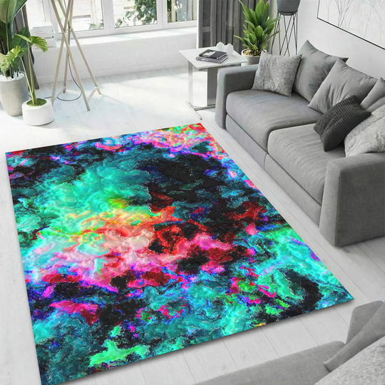 Sea Of Color Rug, Wavy Rug, Multicolor Rug, Custom Rug, Colorful Rug, Living Room Rug, Home Decor Rug, Modern Rug, 3D Art Rug, Popular Rug, Area Rug