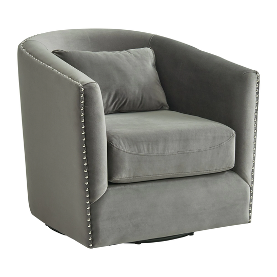 Picket House Furnishings Alba Swivel Chair in Gun Metal