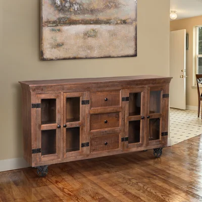 Lorraine 72" Wide 3 Drawer Mango Wood Sideboard