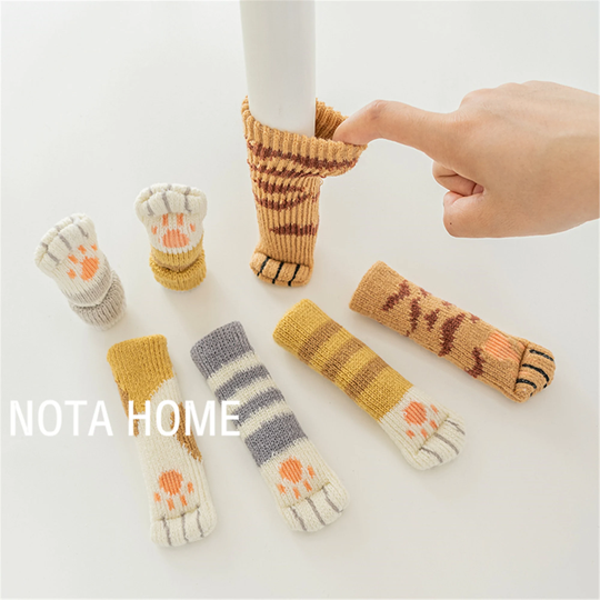 16Pc/24Pc Chair Leg Socks, Handmade Knit Cover For Chair/Table Leg, Cute Cat Paws Leg/Feet