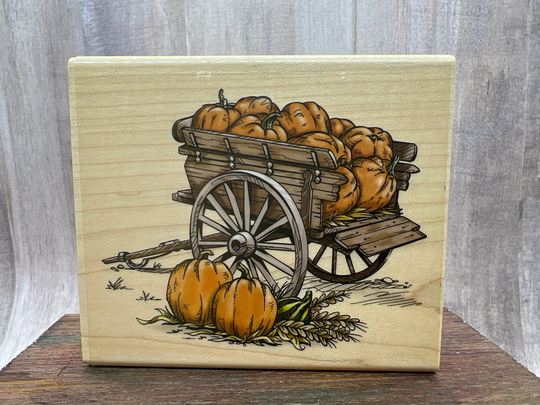 Pumpkin Harvest Wagon Rubber Stamps - Used View All Photos Inkadinkado 95772x