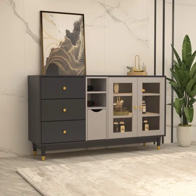 Hollriegel 55.1" Wide 3 Drawer Sideboard