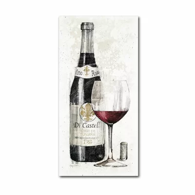 'Pencil Wine I' by Avery Tillmon Painting Print on Wrapped Canvas
