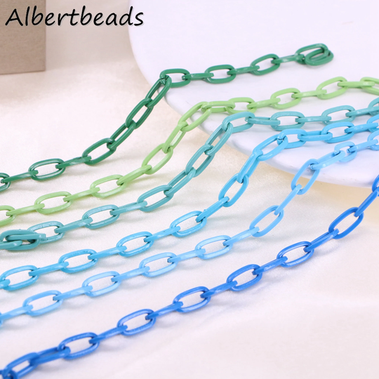 5 Meters, New Colorful Enamel Oval Paper Clip Chain, Pop Colored Metal