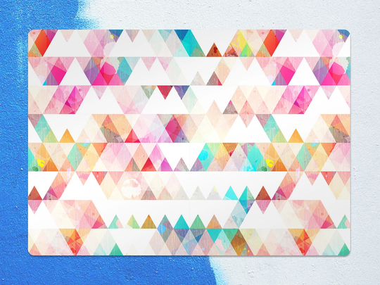 Rainbow Triangle Chair Mat, Pink Splat Blue Vinyl Floor Multicolor Protective Pad, Decorative Gift Idea