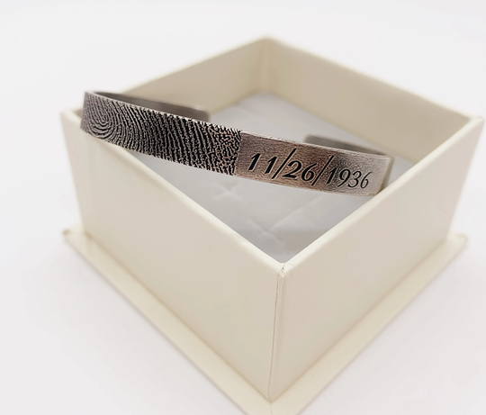 Christmas Gift/Men's Bracelets/Custom Fingerprint Bracelets/Memorial Gift/Personalized Handwriting Bracelets/Gift For Husband