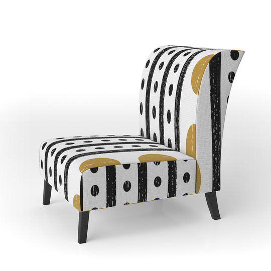 Designart 'Retro Geometrical Abstract Minimal Pattern VII' Upholstered Mid-Century Accent Chair