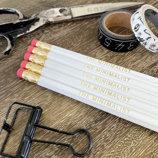 The Minimalist | Set Of 5 Personalized Pencils Designer Color Combo, Custom Foil Printed Hb No. 2 Graphite