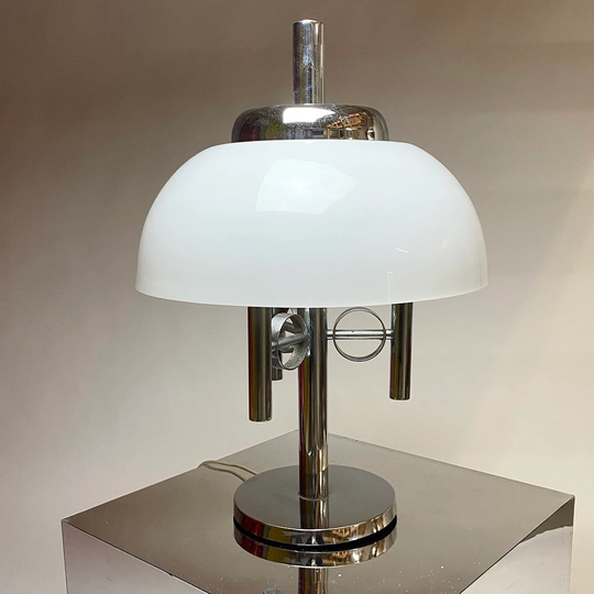 Elegant & Classic Chrome Table Lamp From Italy 1970S