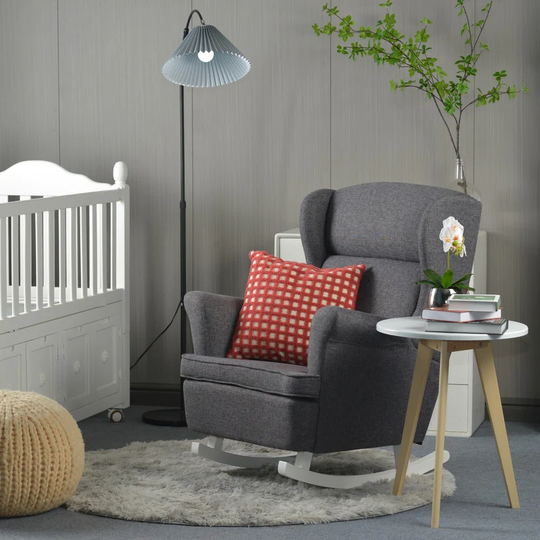 Contemporary lounge wingback rocker chair
