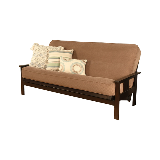 Somette Monterey Sofa in Espresso Finish with Removable Marmont Mattress Cover